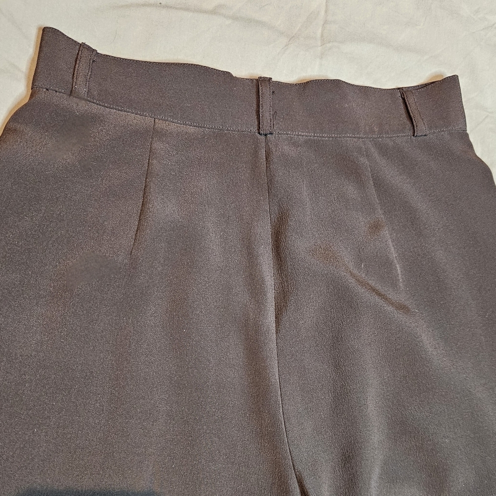 Vintage Saks Fifth Avenue Silk Pleated Pants | Peter Nygård | High Rise | Size 4 - Picture 5 of 11